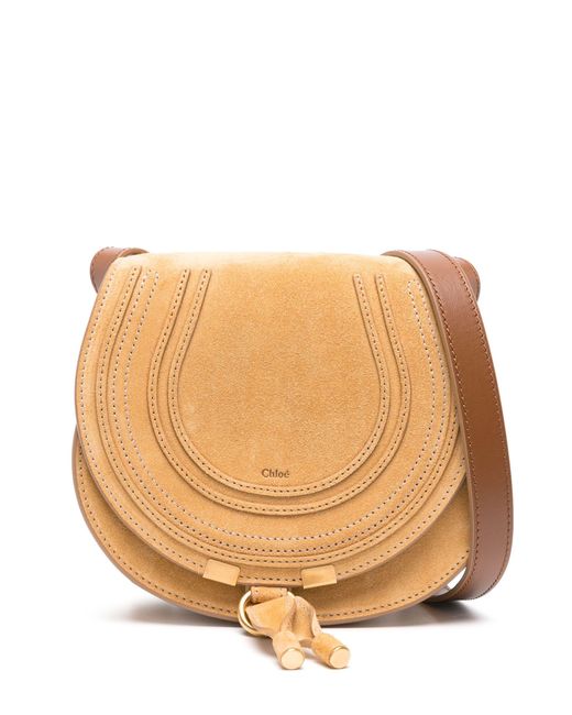 Chloé Natural Marcie Small Suede Cross Body Bag