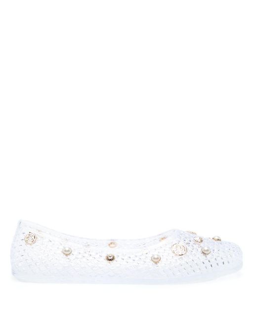 Ancient Greek Sandals White Iro Ballet Flats