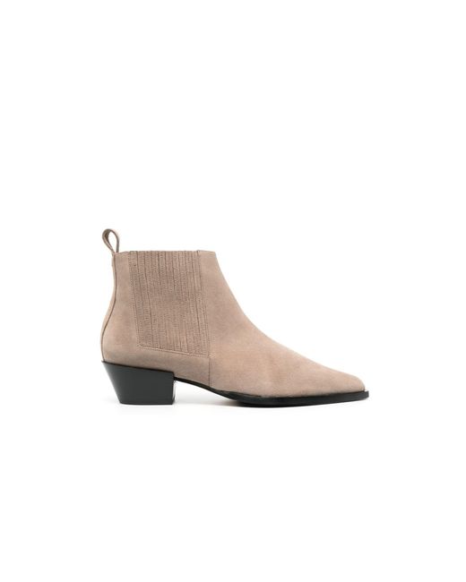 Aeyde Neutral Bea 55 Suede Ankle Boots in Natural Lyst