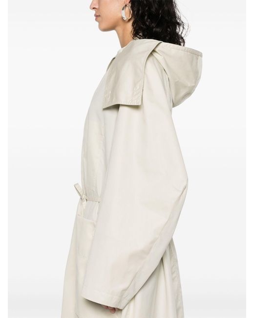 Lemaire White Neutral Oversize-flap Trench Coat - Women's - Cotton/polyamide