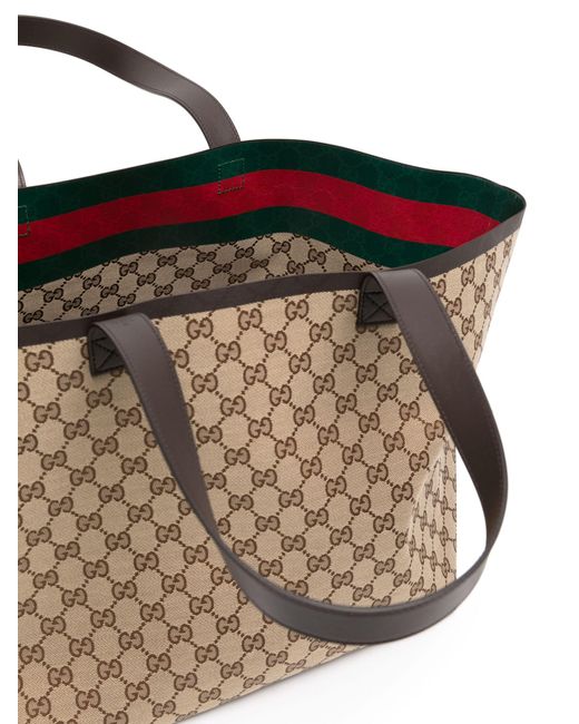 Gucci Brown Beige Classic gg Canvas Tote Bag