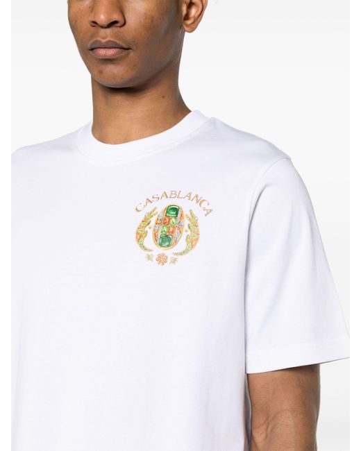 Casablancabrand White Joyaux D'afrique Tennis Club T-shirt for men