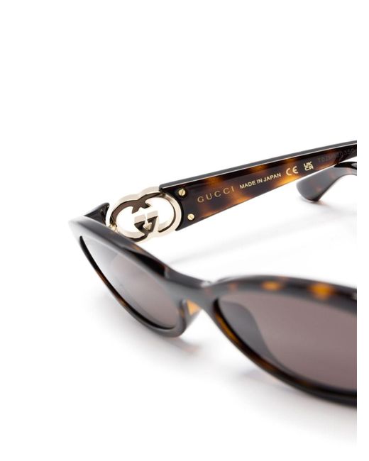 Gucci Brown Oval-frame Sunglasses