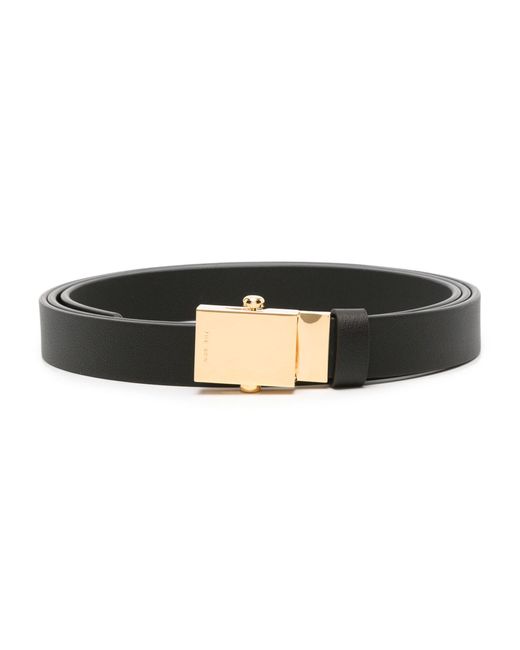 The Row Black Brian Leather Belt - Women's - Calf Leather
