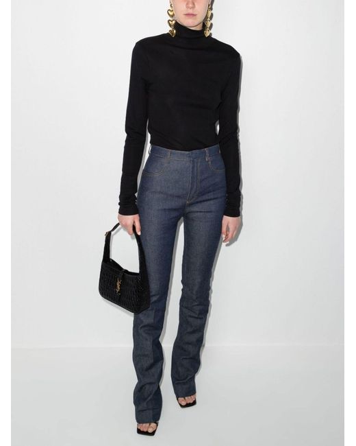 Saint Laurent Blue Straight-leg Jeans - Women's - Spandex/elastane
