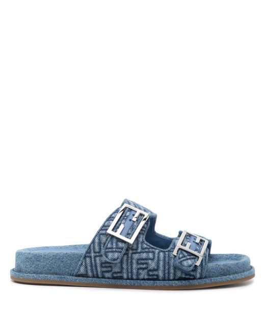 Fendi Blue Feel Denim Sandals