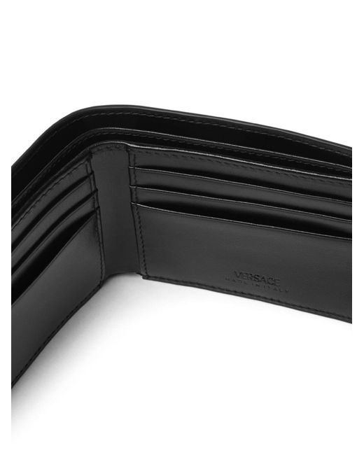 Versace Black Barocco-embossed Bi-fold Wallet for men