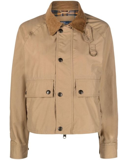 Mere Vulkan Trafik Polo Ralph Lauren Cropped Utility Jacket in Natural | Lyst