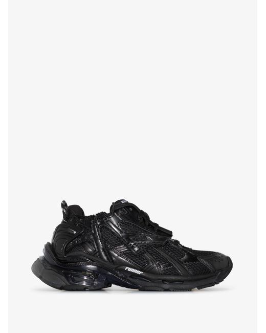 Balenciaga Black Runner Panelled Sneakers - Women's - Polyurethane/polyester/polyesterrubber