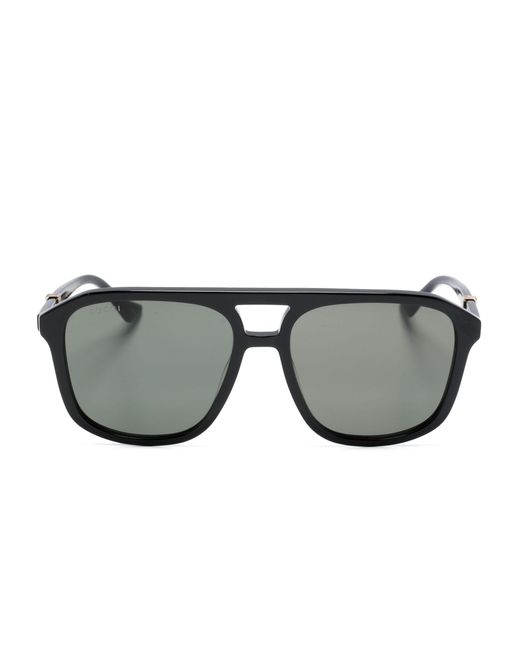 Gucci Gray Navigator-frame Sunglasses - Unisex - Acetate