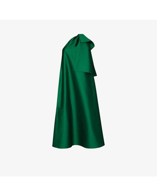 BERNADETTE Green Winnie One Shoulder Bow Gown