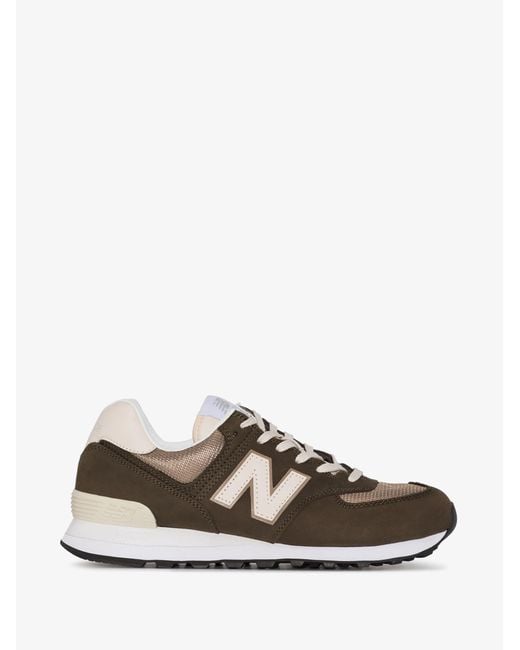 New Balance 574 Nubuck Sneakers in Brown | Lyst