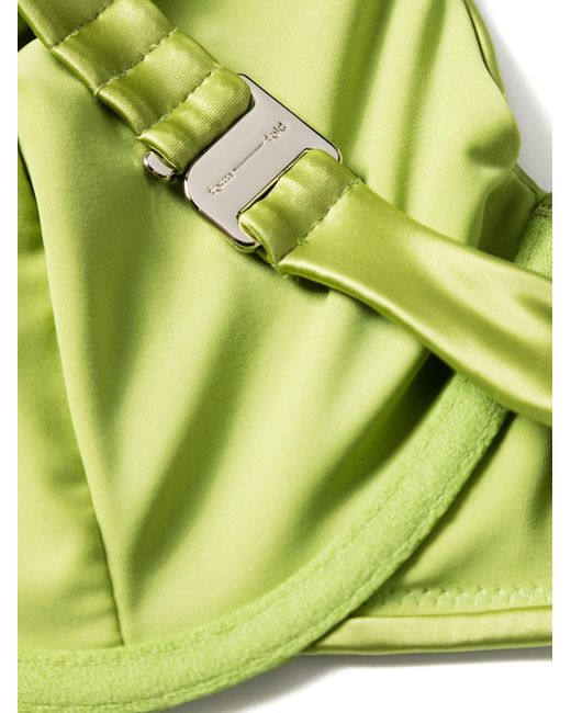 Form and Fold Green The Triangle Bikini Top