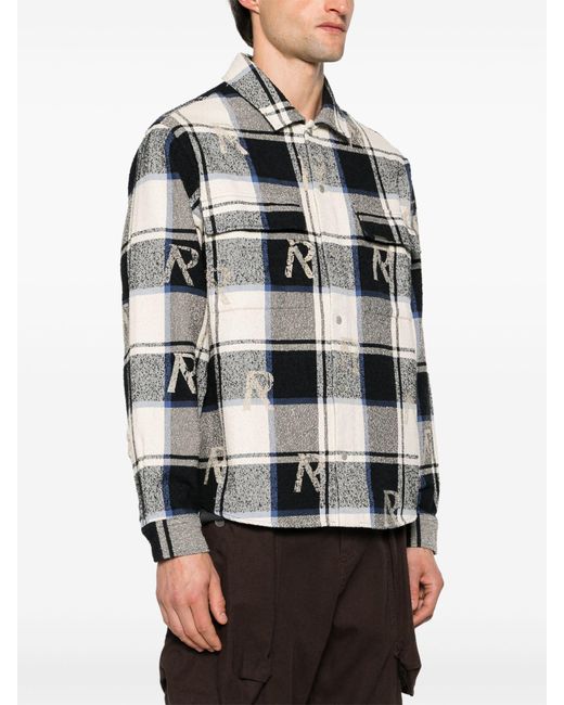 Represent Black Check-print Flannel Shirt for men