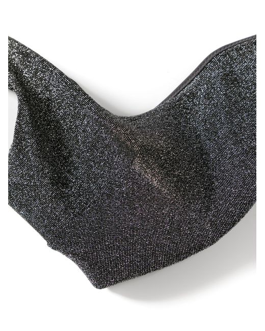 Form and Fold Gray Grey Square Neck Lurex Bikini Top - Women's - Nylon/spandex/elastane/metallic Fibre