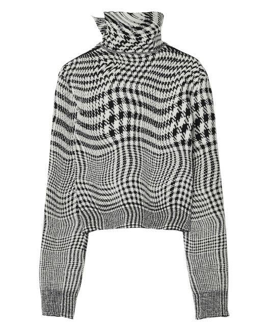 Burberry Gray Houndstooth-jacquard Sweater