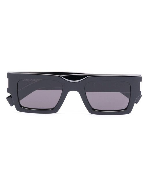 Saint Laurent Blue Square Frame Sunglasses - Unisex - Acetate