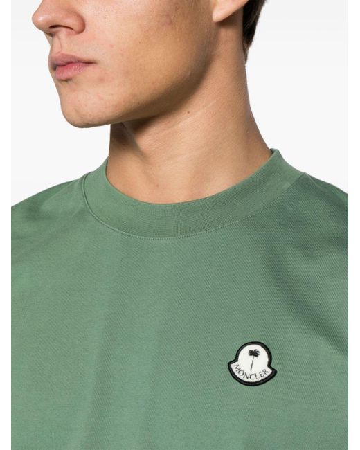 Moncler Genius Green X Palm Angels Logo-Appliqué T-Shirt