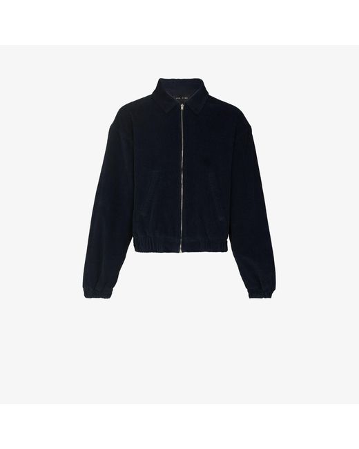 Les Tien Blue Zip-up Corduroy Jacket for men