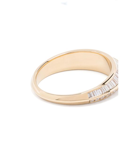 Lizzie Mandler White 18k Yellow Crescent Diamond Ring