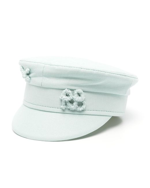 Ruslan Baginskiy Blue Ruslan Monogram Linen Baker Boy Hat