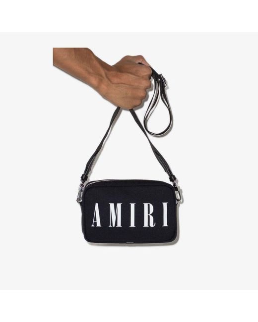 Amiri Leather Logo-print Crossbody Messenger Bag in Black for Men ...