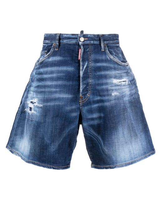 DSquared² Wide-leg Denim Shorts in Blue for Men | Lyst UK