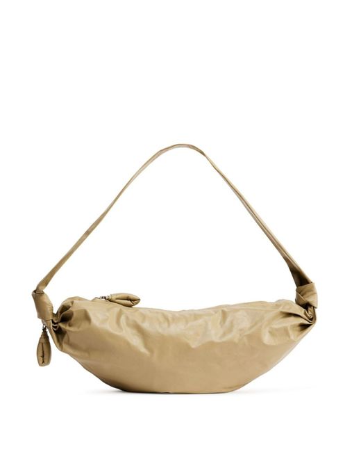 Lemaire Metallic Neutral Medium Soft Croissant Shoulder Bag - Unisex - Calf Leather/cotton