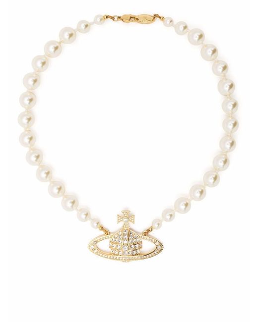 Vivienne Westwood Gold-tone Mini Bas Relief Pearl Choker Necklace ...