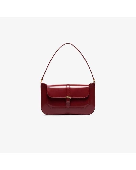 By Far Red Miranda Leather Shoulder Bag