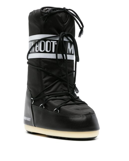 Moon Boot Black Icon Nylon Boots - Men's - Polyurethane/nylon/fabric/rubber for men
