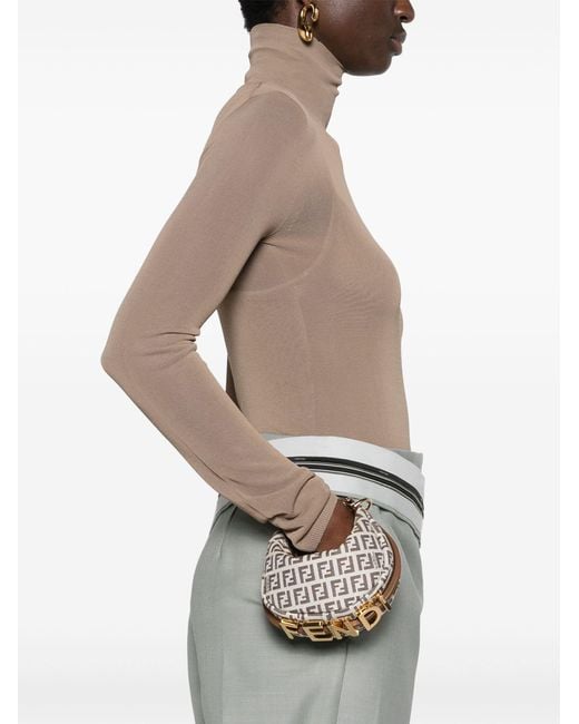 Fendi White Neutral Graphy Mini Bag - Women's - Fabric/calf Leather