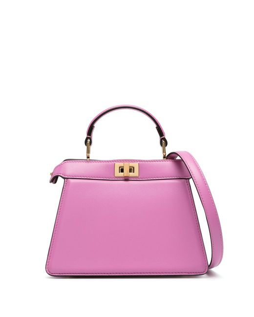 Fendi Small Peekaboo Tote Bag in Pink | Lyst