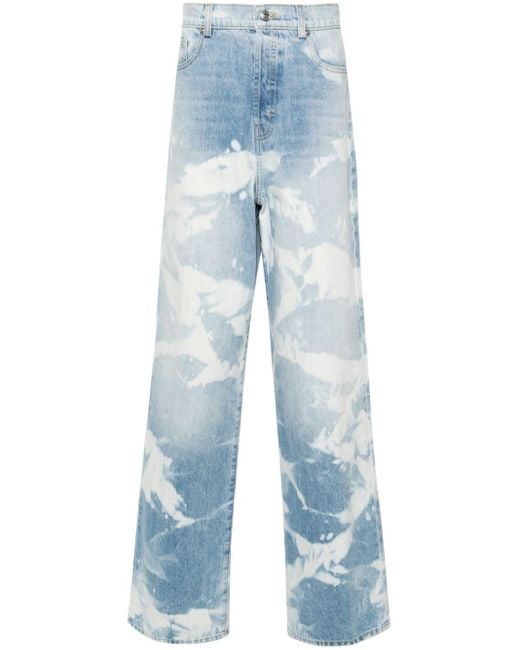 NAHMIAS Blue Bleach-Effect Jeans for men