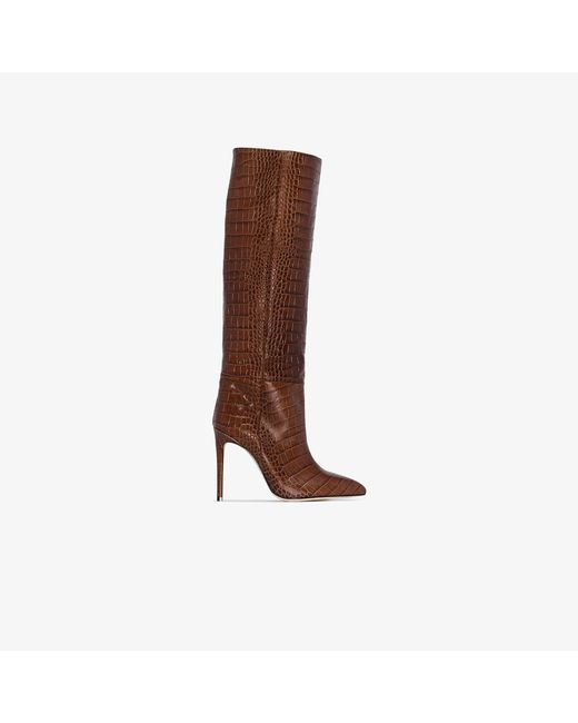 croc knee high boots brown