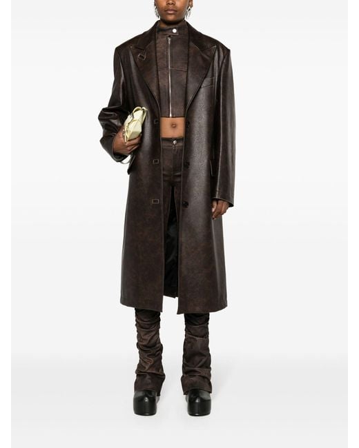 Acne Black Faux-leather Coat