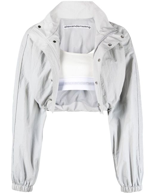 Alexander Wang Gray Removable-top Cropped Jacket
