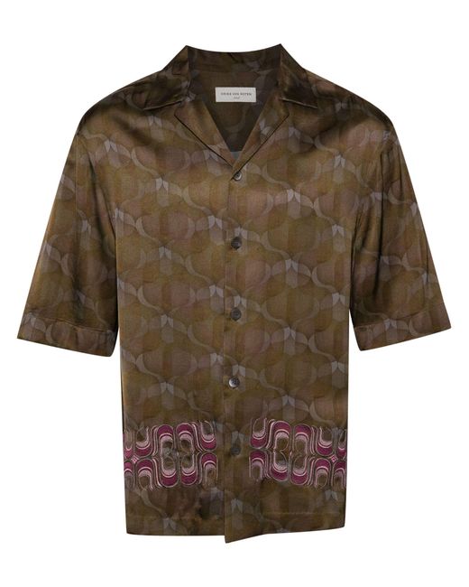 Dries Van Noten Brown Cassi Embroidered Shirt for men
