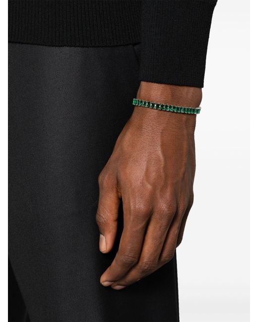 Hatton Labs Green Sterling Zirconia Tennis Bracelet for men
