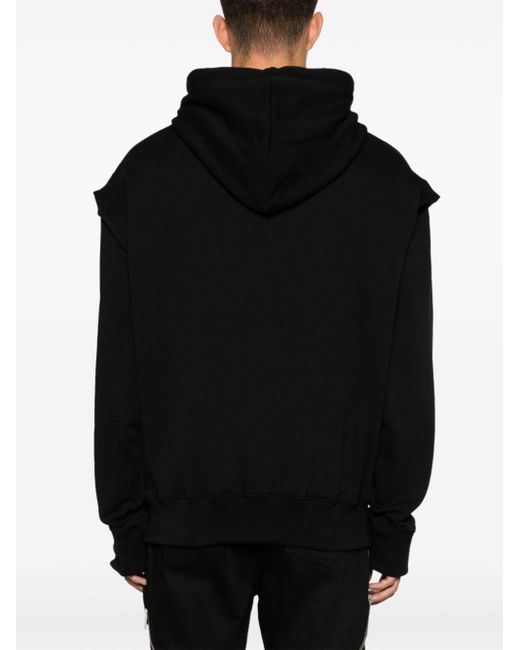 Black cotton hoodie mens online