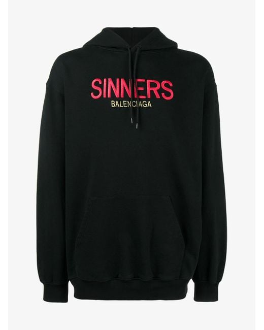 Balenciaga Sinners Hoodie In Black For Men Lyst Australia