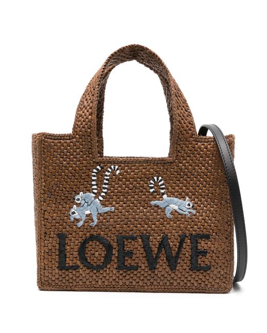 Loewe Brown X Suna Fujita Lemur Small Font Tote Bag