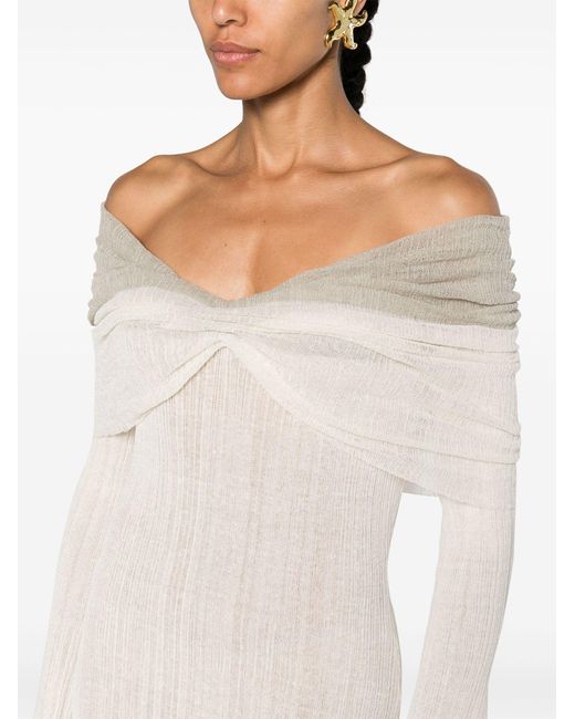 AYA MUSE White Joysa Off-shoulder Gown - Women's - Nylon/linen/flax