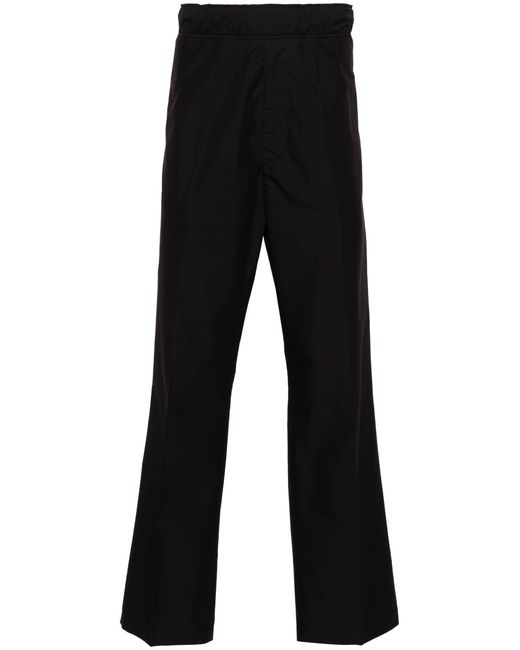 Moncler Black Logo-patch Straight-leg Trousers for men