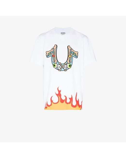 True Religion X Chief Keef White Horseshoe Logo Print Cotton T-shirt for men