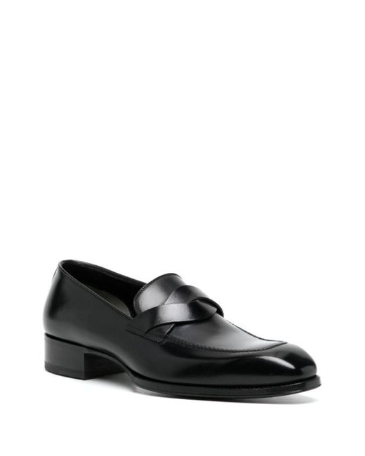 Tom Ford Black Leather Loafers for men