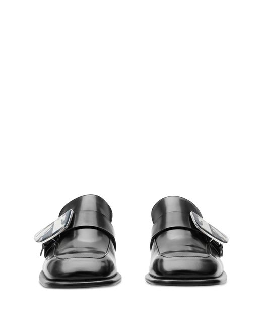Burberry Shield Leather Loafers in Black for Men | Lyst