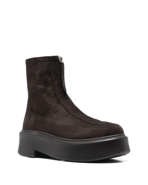 The Row Black Oversize-sole Ankle Boots
