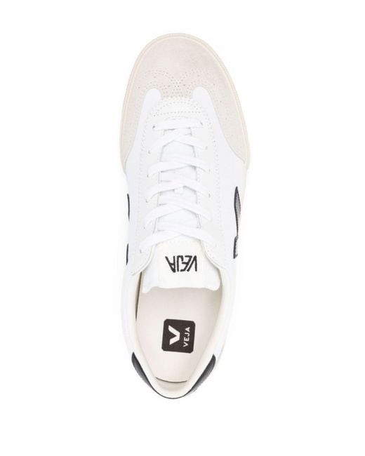 Veja White V-10 Panelled Sneakers for men