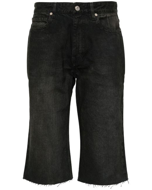 Balenciaga Black Brown Denim Shorts - Unisex - Cotton